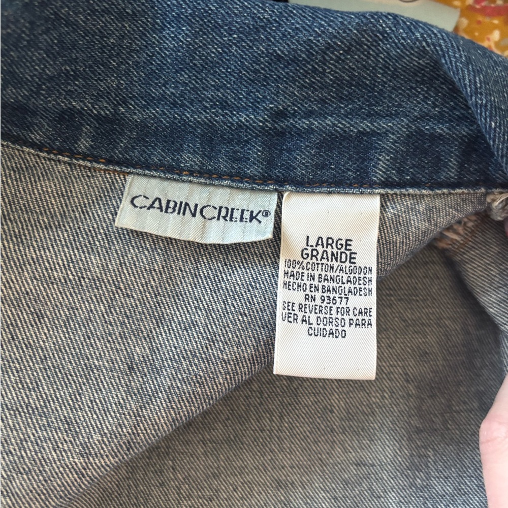 Denim Jacket with Cowboy Embroidery - Picture 3 of 3